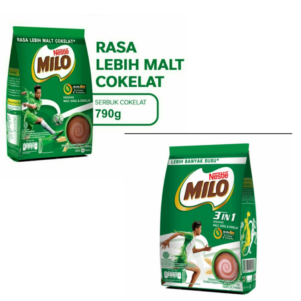 

MILO ACTIGEN &3 IN 1 ,300GR,790GR,990GR(pouch)_mitra sehati swalayan