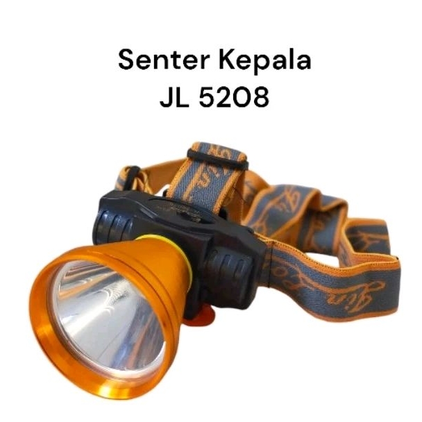 Senter Kepala Lampu Super Terang Cas Free Adaptor Cas Box Tali Strape Tipe JL 5208K CAHAYA KUNING