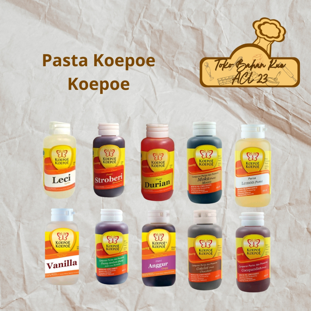 

Perisa Makanan Minuman Koepoe Koepoe/Pasta Perisa Pewarna Koepoe Koepoe Aneka Rasa 60ml