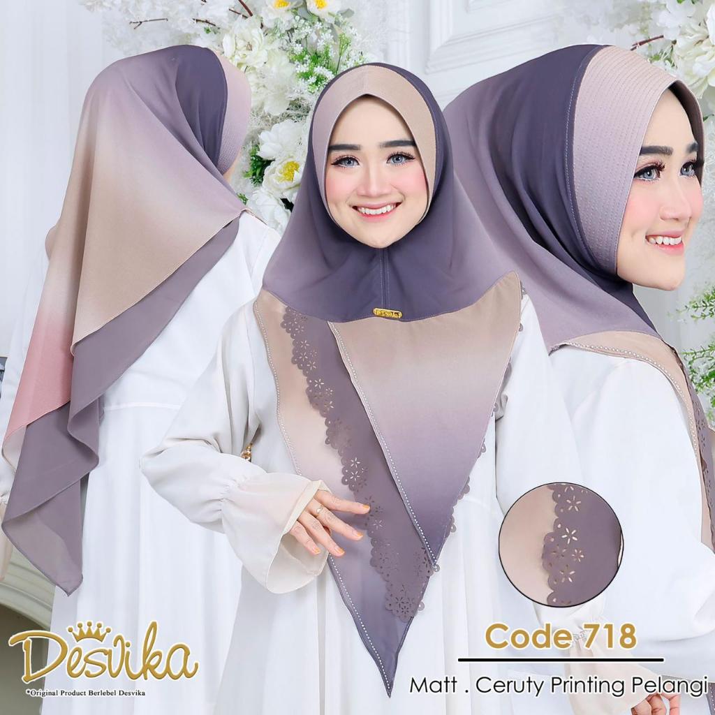 KHIMAR DESVIKA LASER DC 718 KHIMAR CERUTY PRINTING PELANGI ORI DESVIKA