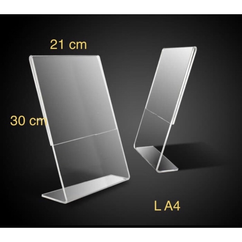 

TEMPAT BROSUR / TENT CARD AKRILIK DISPLAY / TENT HOLDER L A4 30 cm x 21 cm (NM)