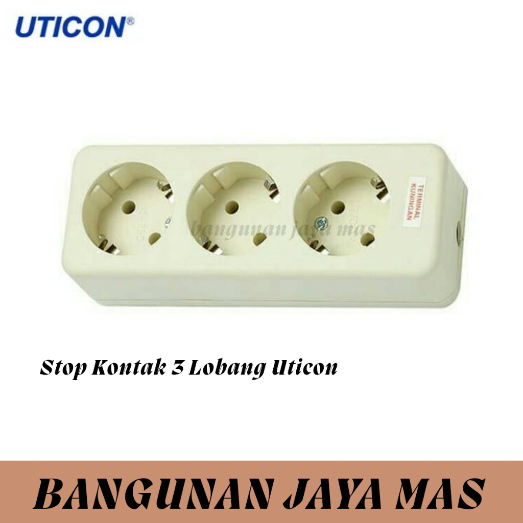 Stop Kontak 3 Lubang Uticon Colokan Terminal Listrik