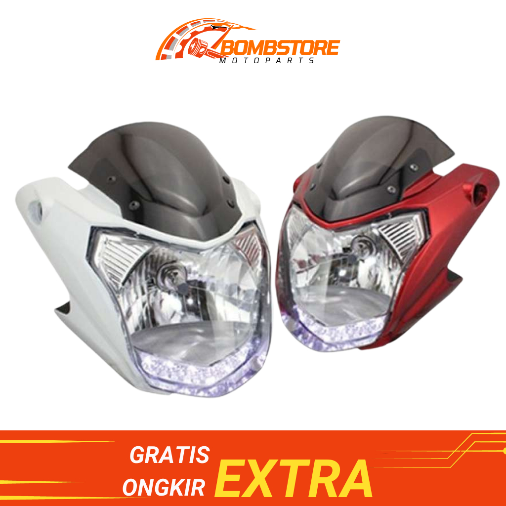 HEADLAMP BATOK KEDOK KEPALA LAMPU DEPAN VIXION BATOK SET PUTIH DEPAN BELAKANG PNP 2014 2015 2016