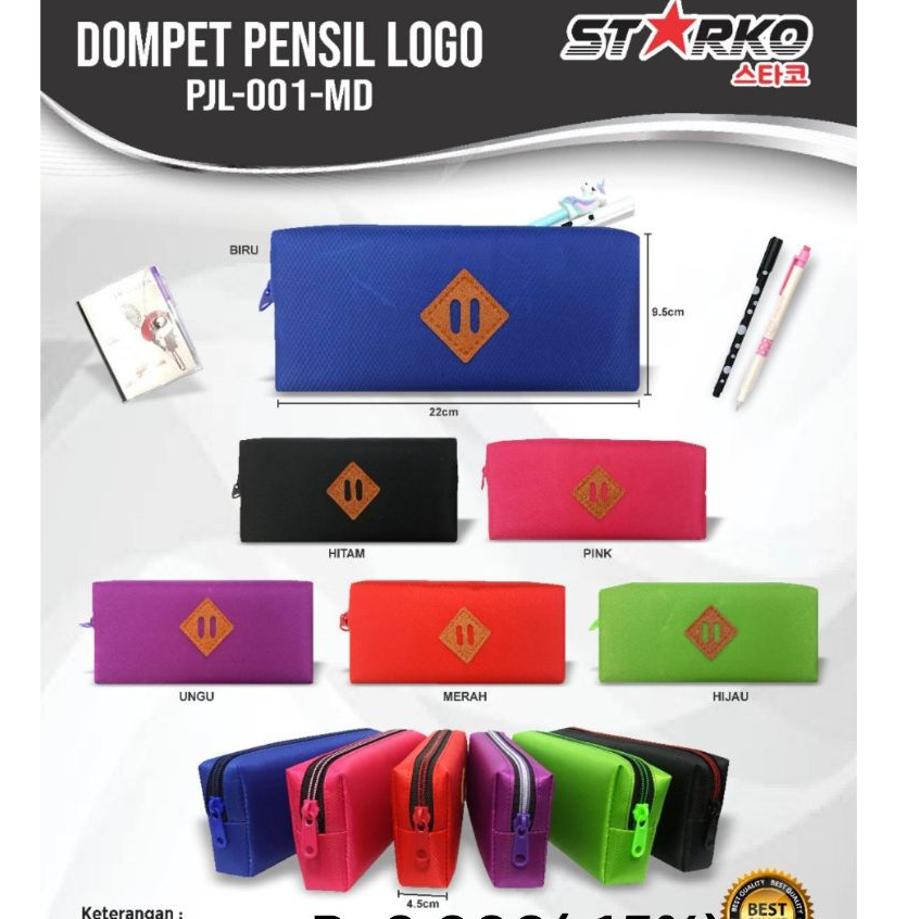 

Kotak Pensil Kain Resleting Banyak Warna size 23x9.5cm (starko pjl logo)
