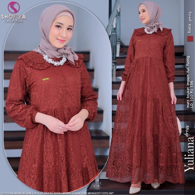 YULIANA DRESS BRUKAT IMPORT