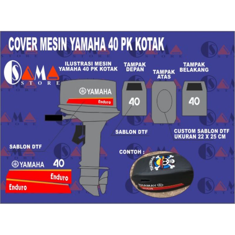 Cover mesin tempel Yamaha 40 pk