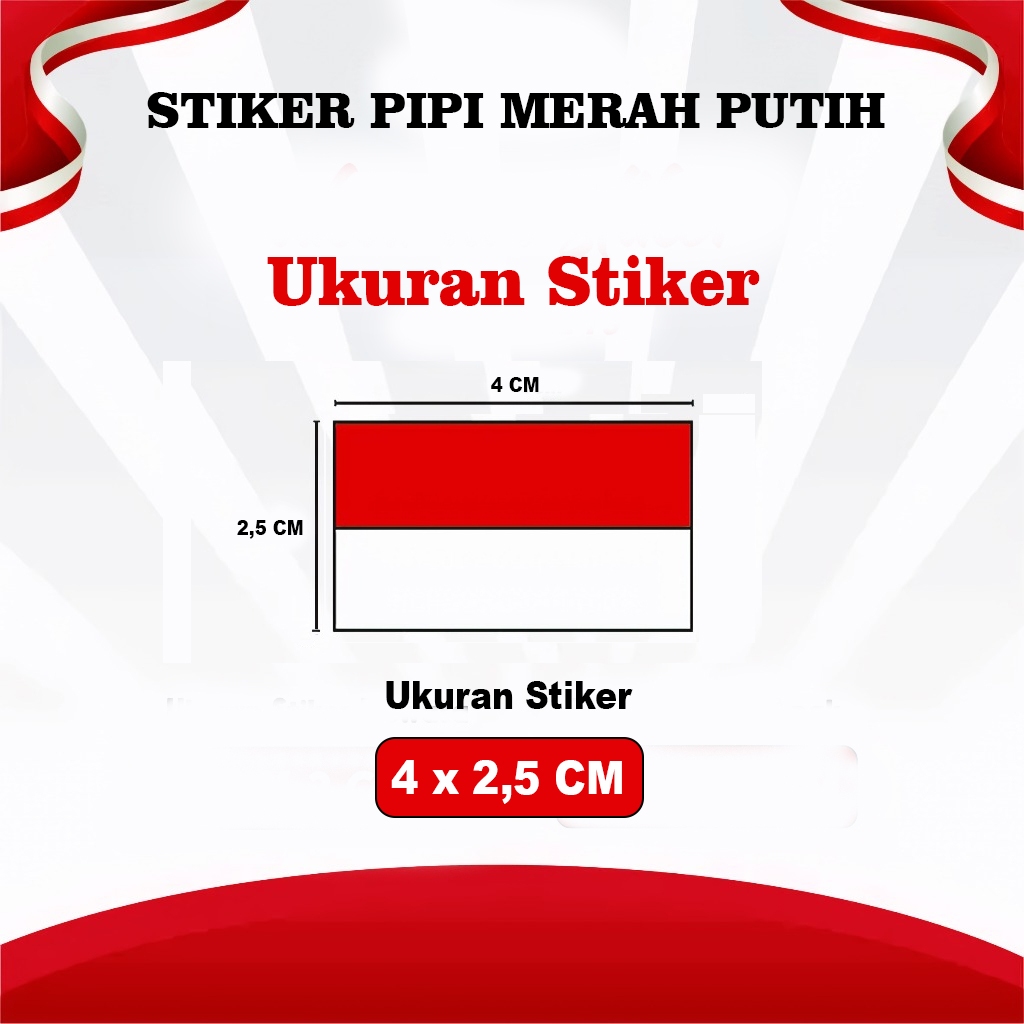 

MEGA PROMO 100 Pcs Stiker Pipi Bendera Merah Putih Indonesia Dekorasi 17 Agustus