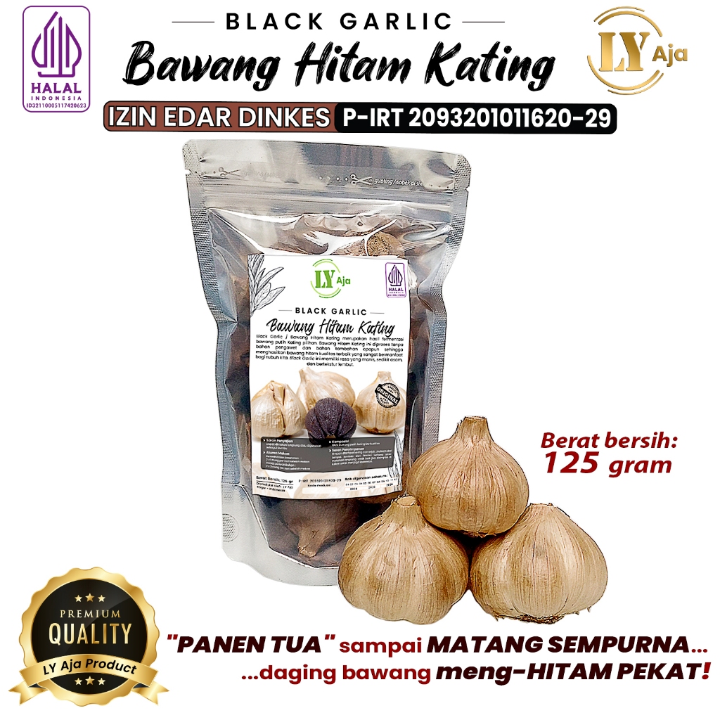 

Bawang Hitam Kating Black Garlic Sweet Bulbs LY Aja 125 Gram Ekonomis 125 Gr