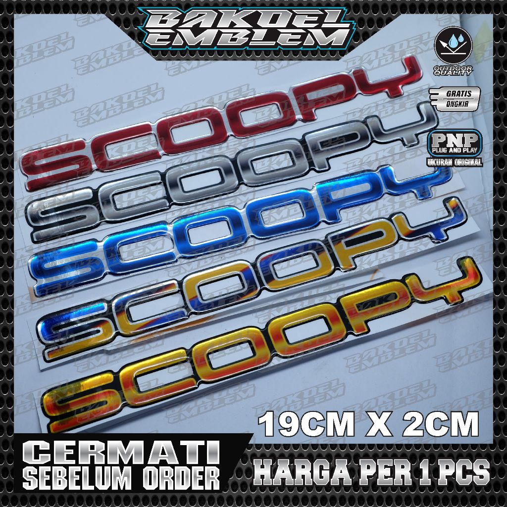 Emblem timbul Scoopy New / Emblem Scoopy Prestige / Emblem Scoopy Donat / EMBLEM TIMBUL HONDA SCOOPY