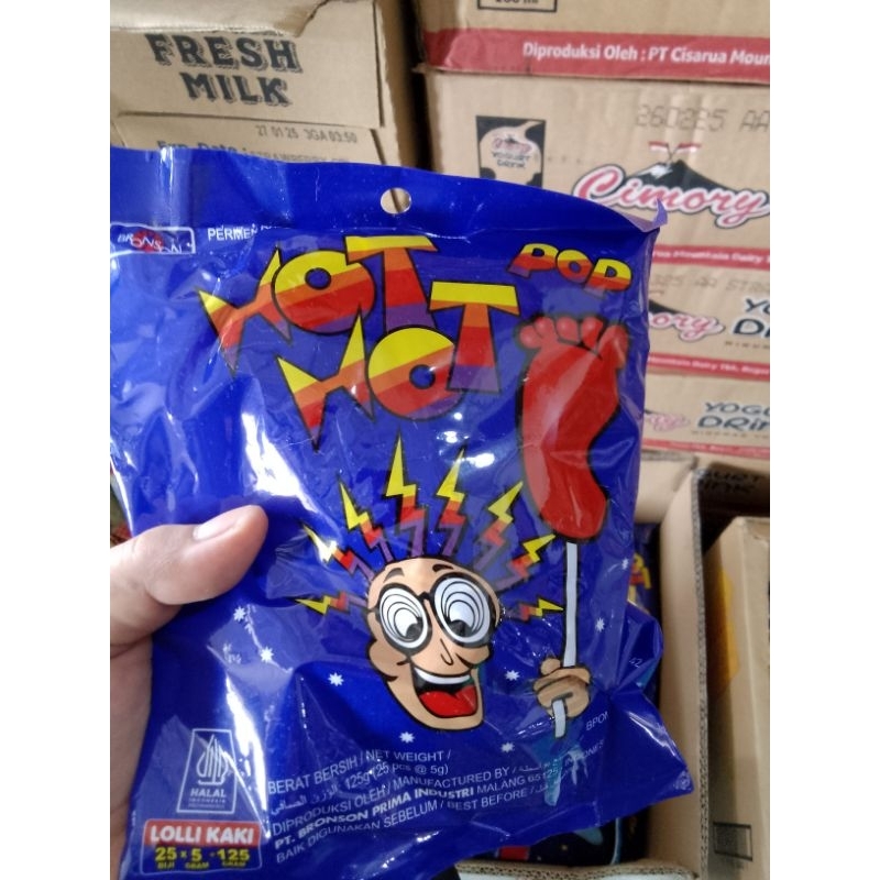 

HOT HOT POP PERMEN KAKI / PERMEN JADUL 1 PACK ISI 25 BIJI