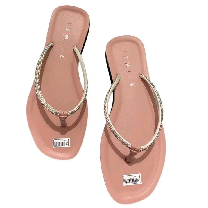 Sandal jepit wanita terbaru 2024 sendal cewek kekinian spon karet mutiara