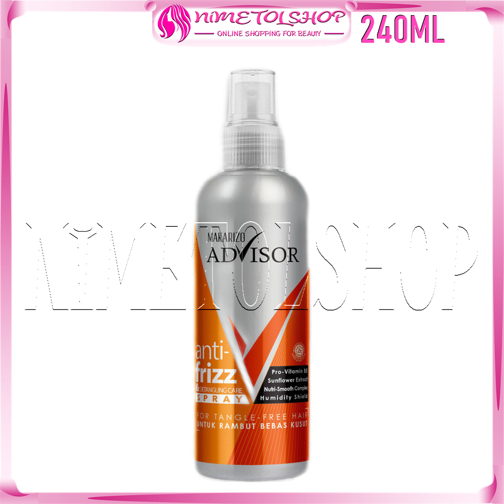 MAKARIZO Advisor Anti Frizz 240ml Spray Vitamin Rambut Hair Keratin Menutrisi Kering Rusak Kusut