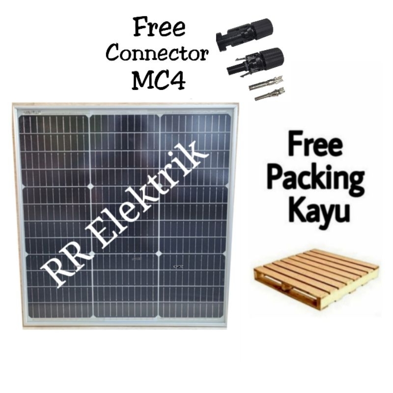 Solar Panel Solar Cell Panel Surya Maysun 50wp Monocrystalline 50 Wp Mono