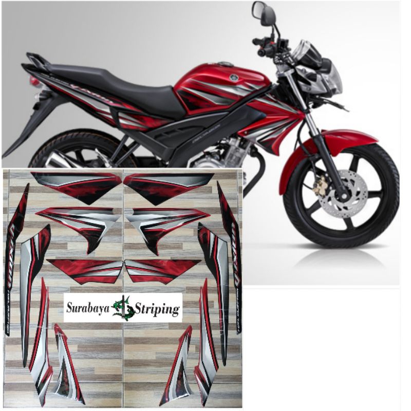 Striping Sticker Yamaha Vixion Merah tahun 2011 2012