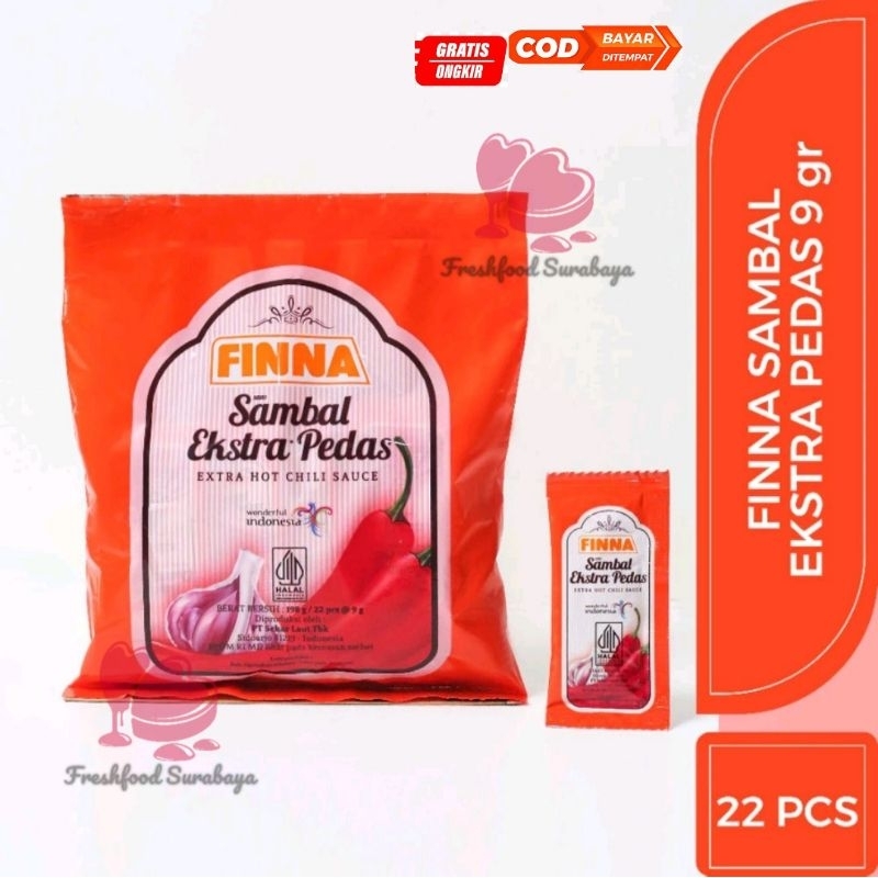 

Sambal Extra Pedas Finna sachet 9gram 1pak 22sachet