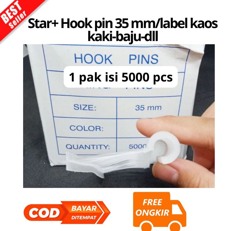 

[JK] BAYAR DI TEMPAT Star+ Hook pin 35 mm/label kaos kaki-1 pak isi5000pcs talitag tagpin talihangtag