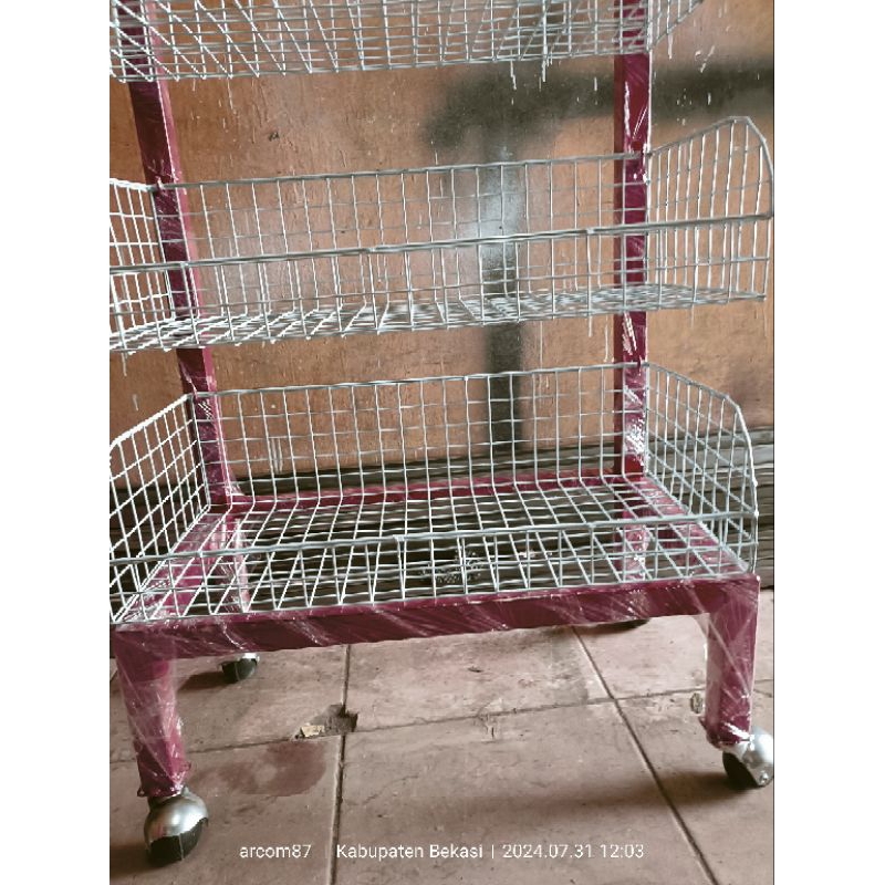 Rak Chiki/Rak Warung 6susun murah pake roda
