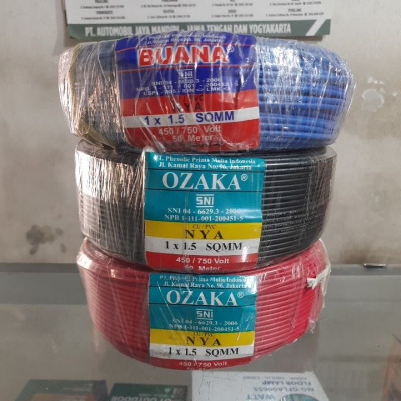 Buana / Ozaka NYA 1x1,5mm 50m Kabel Tunggal Tembaga