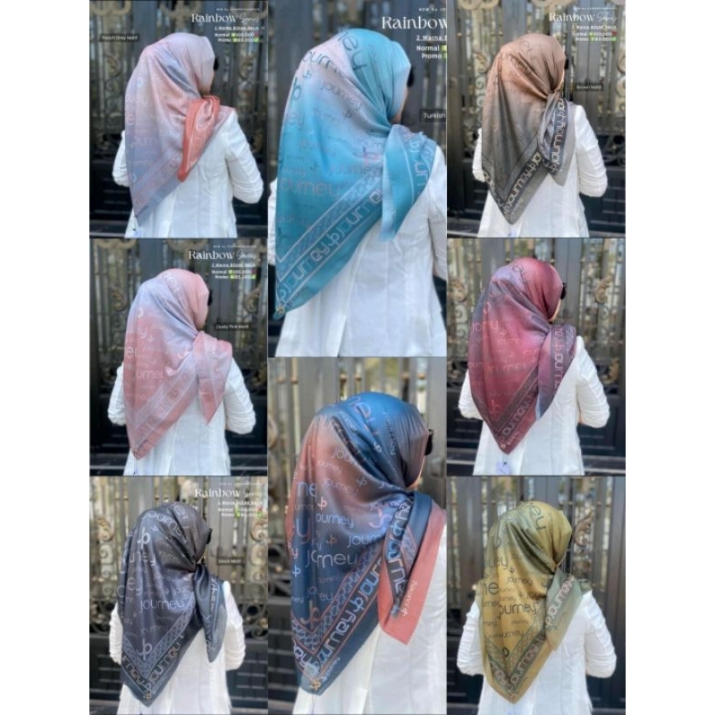 Segiempat journey kw/Jilbab segiempat journey/Jilbab gradasi/jilbab bolak-balik/jilbab journey rainb