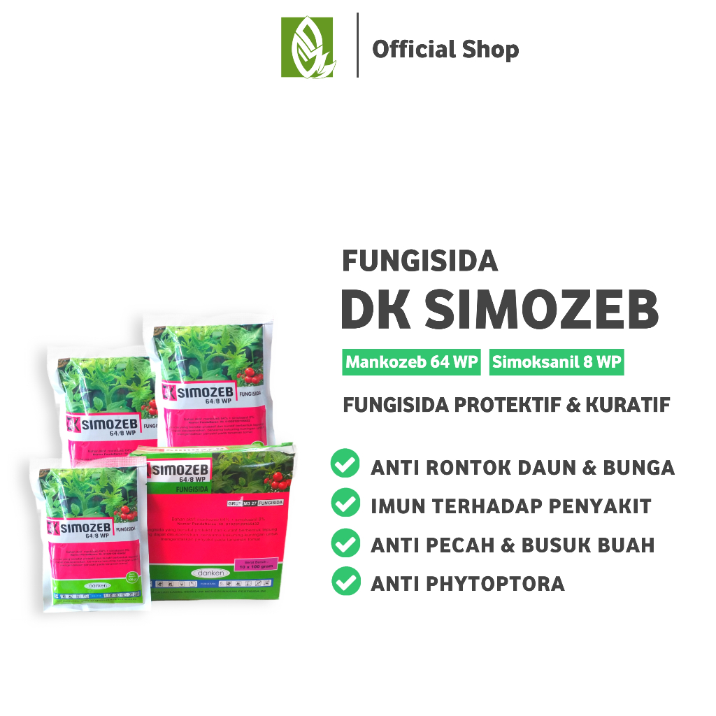 DK SIMOZEB FUNGISIDA ANTI RONTOK DAUN DAN BUSUK BUAH 100 Gram