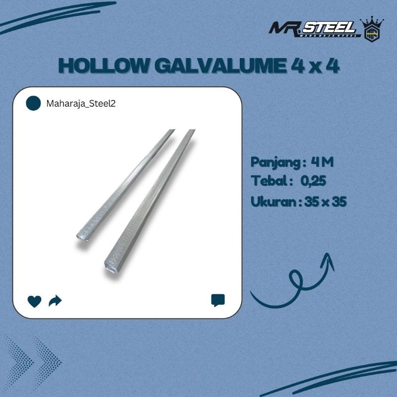 hollo 4 x 4 / Besi hollow plafon murah