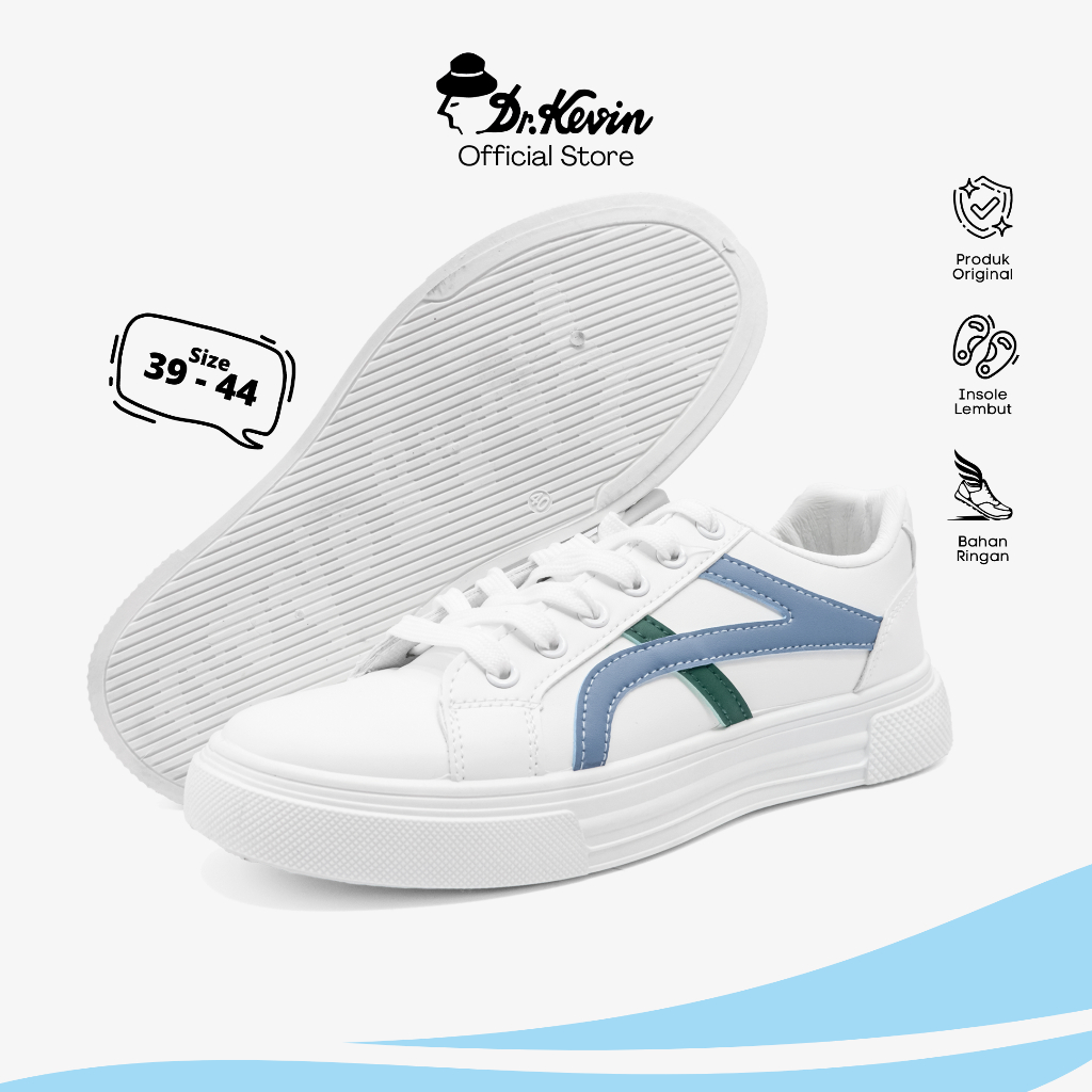 Dr. Kevin Sepatu Sneakers Casual Pria Kets Sekolah Kulit 881-005