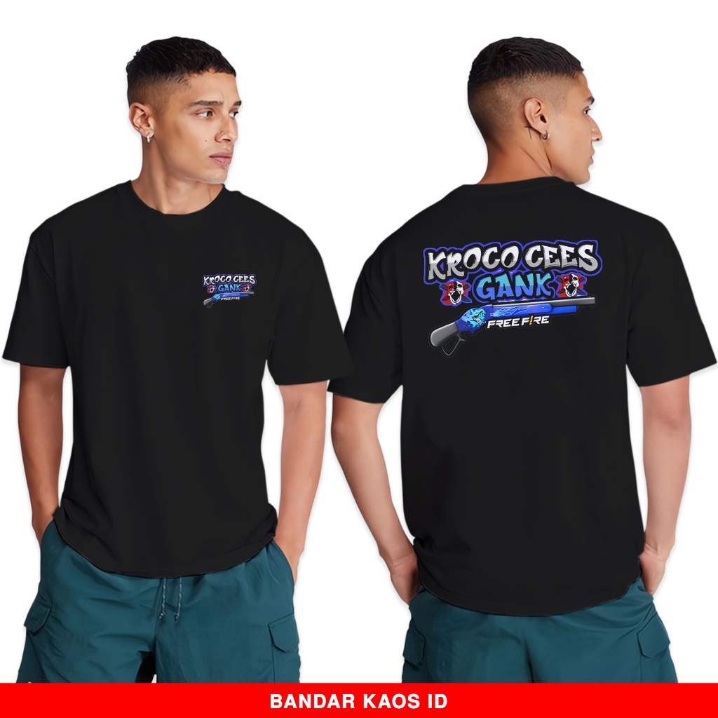 Gudang Kaos FF Kroco Cees Gank Versi SG Mamba- Baju Free Fire SG2 - Kaos Distro Pria Cotton Combed 3