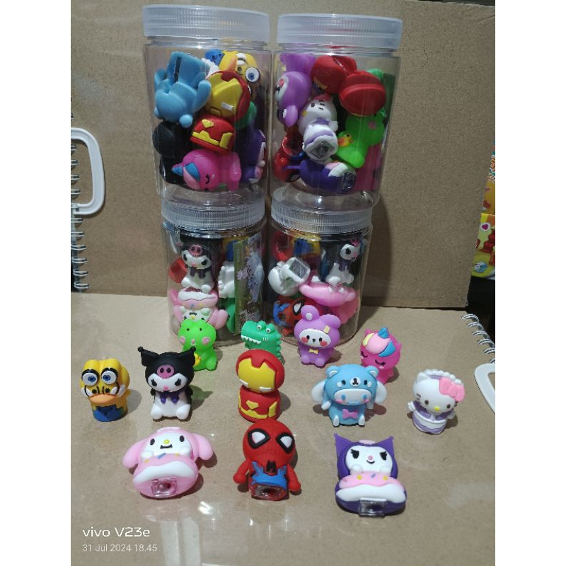 

rautan pensil toples bentuk boneka lucu isi 12pc