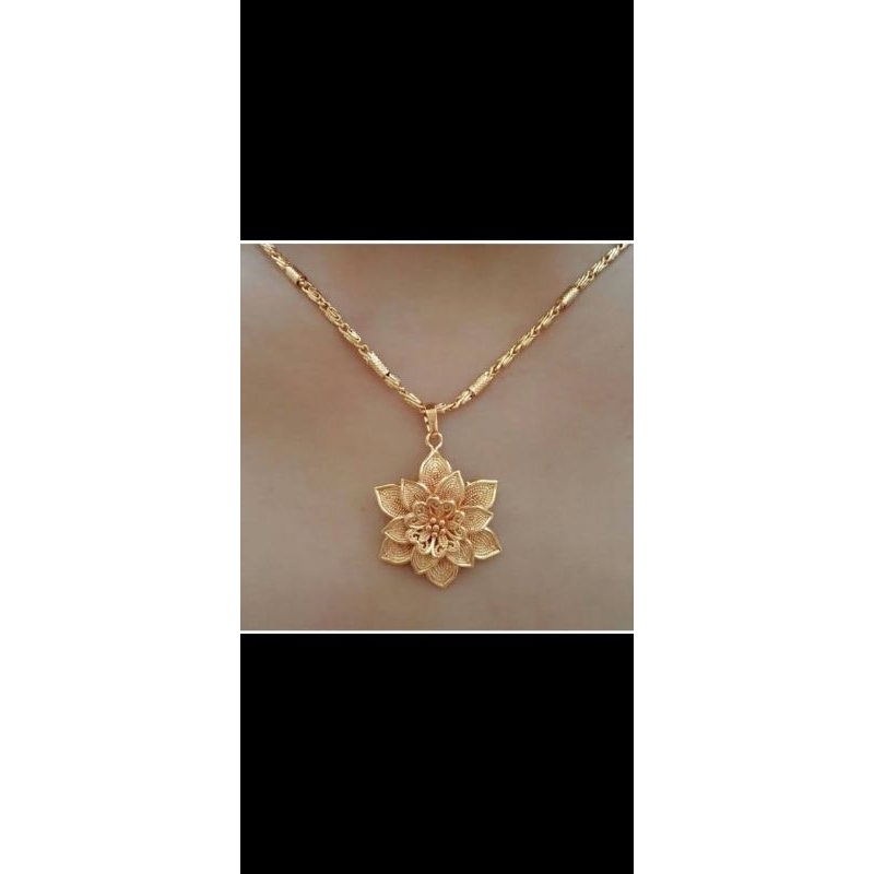 perhiasan set kalung bunga kendari