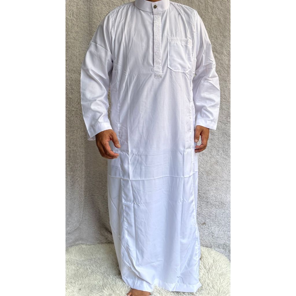 Baju gamis jubah Al-Mubarok pria dewasa lengan panjang