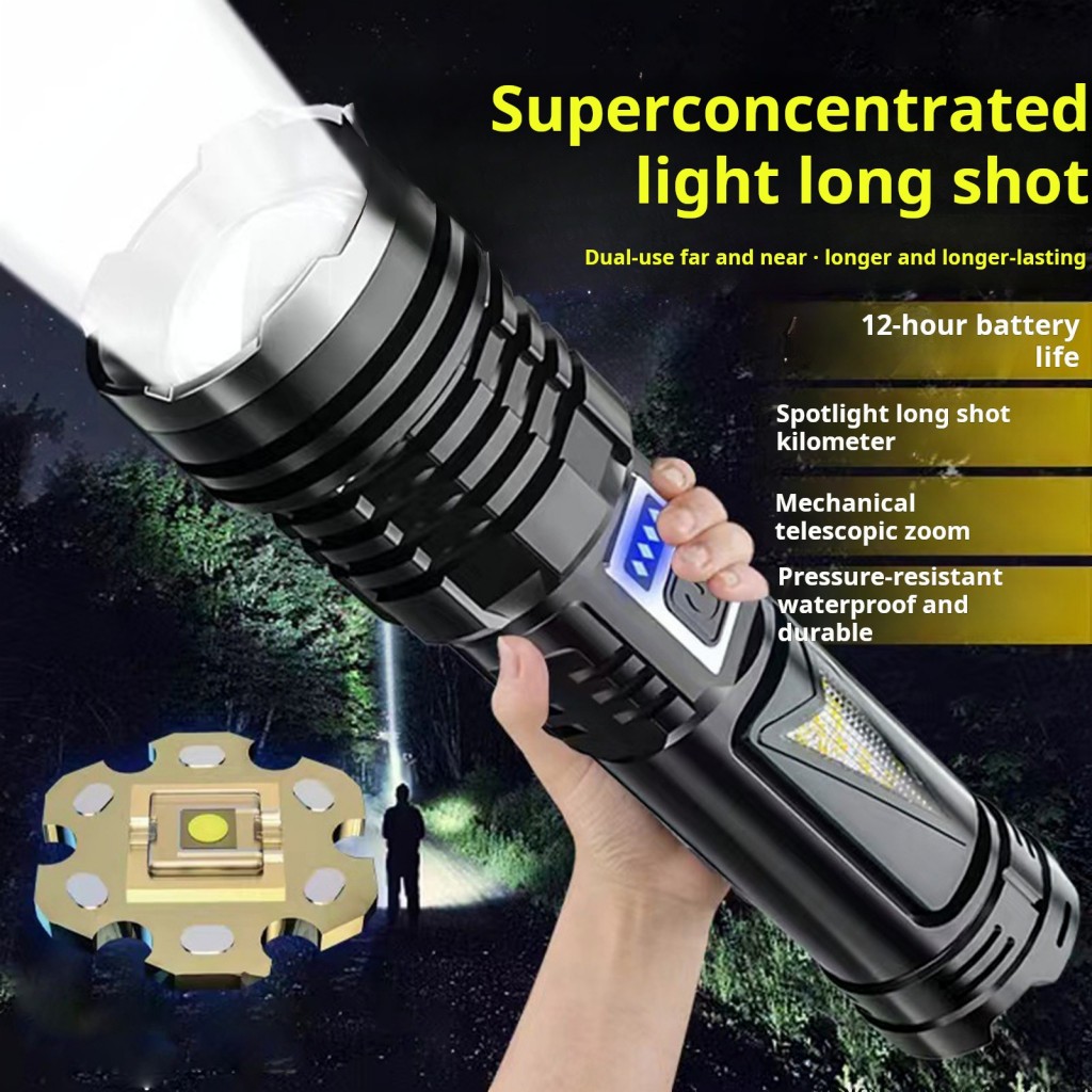 Deelion Senter LED Super Terang Berdaya Tinggi Jarak Jauh Anti Air Senter LED 20000 Lumens Original