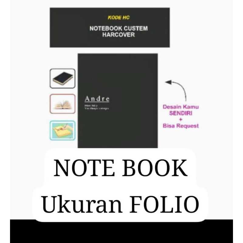 

Bloknote Folio, Buku kerja, Custem Hardcover garis