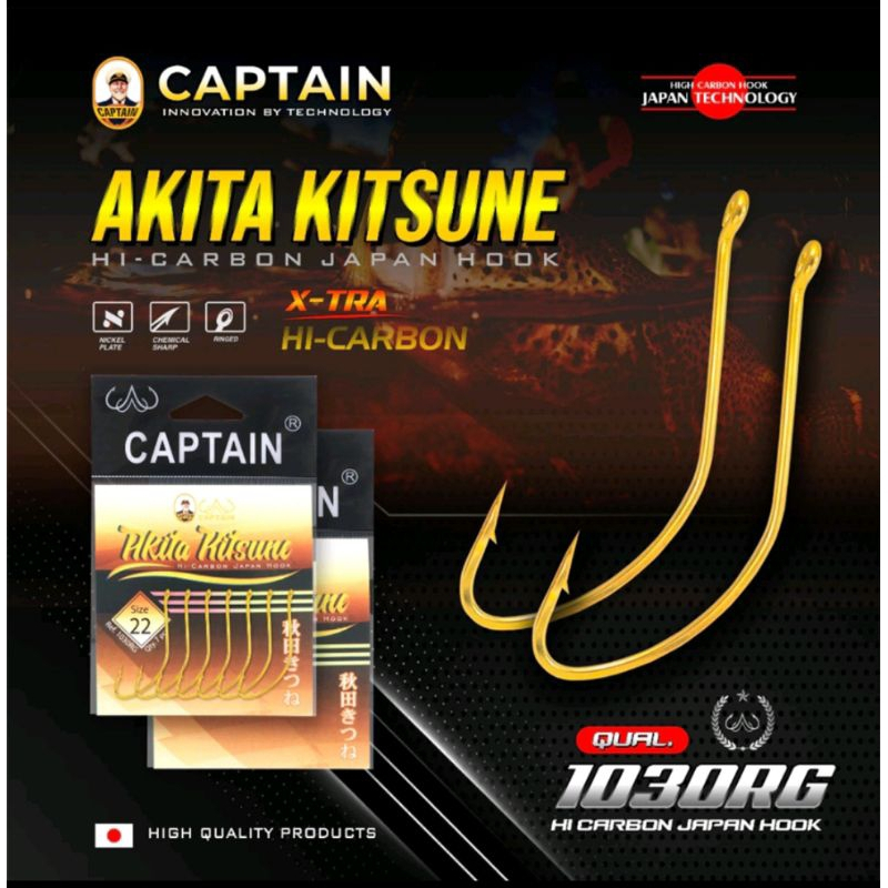 Kail Pancing Captain Akita Kitsune GOLD - Kail Warna Emas 1030R G