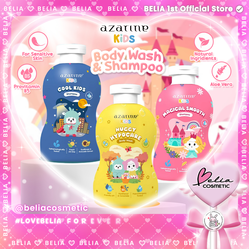 ❤ BELIA ❤ AZARINE KIDS Shampoo & Body Wash 300ml | Shampoo Bayi | Kids SLS FREE with Natural Ingredi