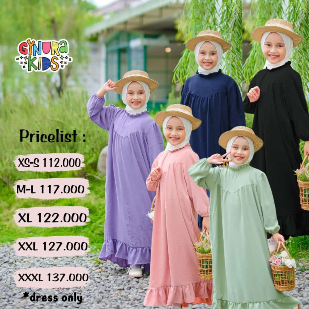 #Dress #Gamis #Gamis Anak #Dress Anak #Gynura Kids