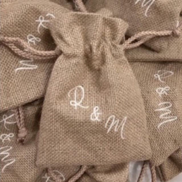 Souvenir Hampers Pouch Serut Drawstring  Karung Goni Custom Bordir - Hampers Lebaran Pouch Goni