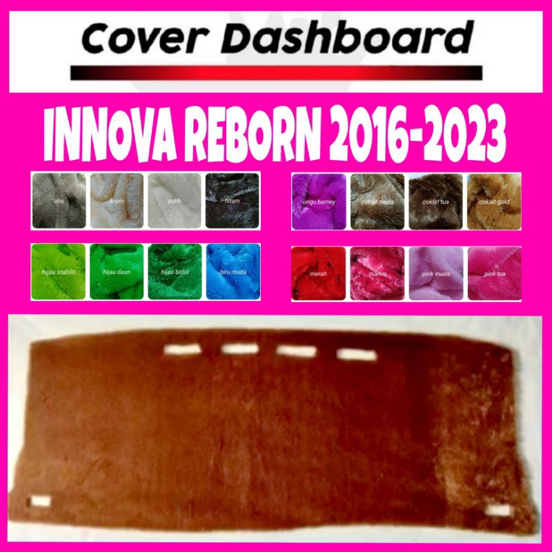 Cover Alas Dashboard Mobil Kijang Innova Reborn 2016-2024, Custom Bulu Rasfur Halus lembut murah