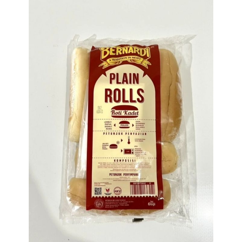 

Bernardi roti hotdog plain rolls isi 6