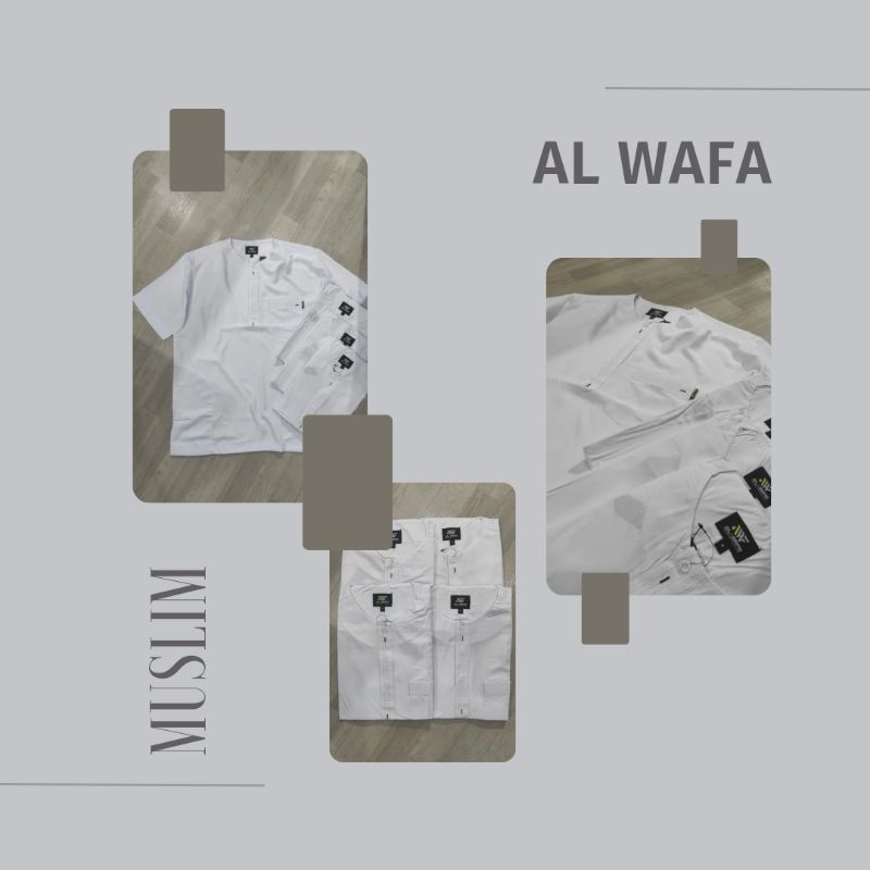 Baju Koko muslim kerah oblong lengan pendek katun viscose