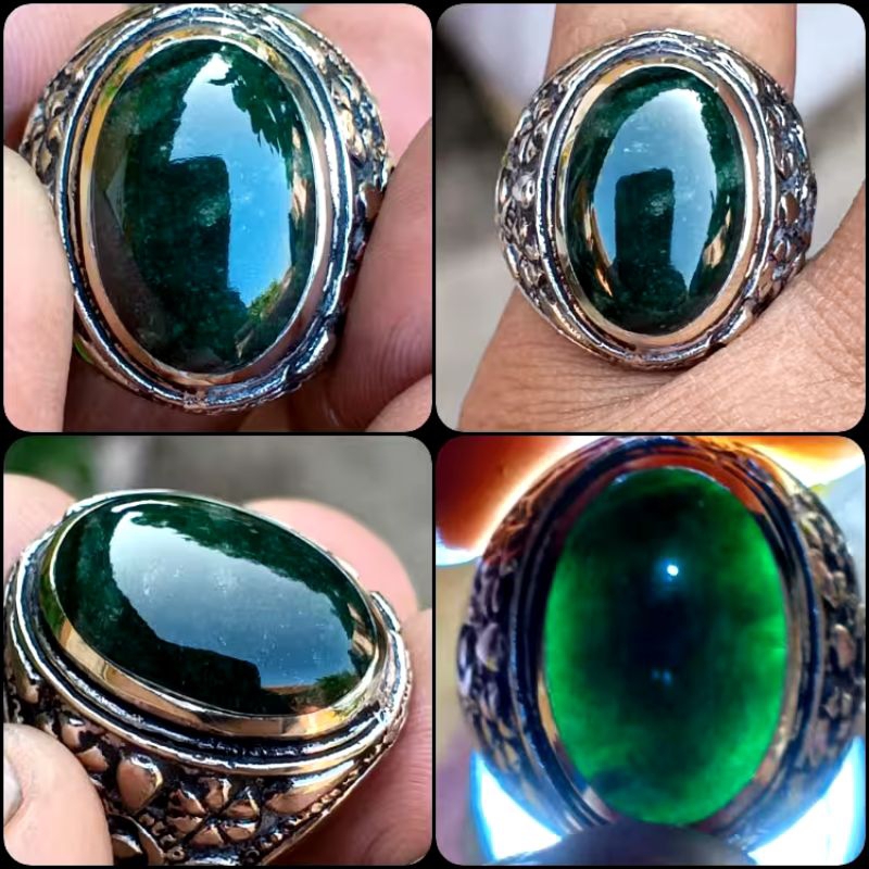 Natural No Treatment Giok Nabire Warna Hijau Tua Asli Papua / Dark Green Jadeite Jade asli Origin In