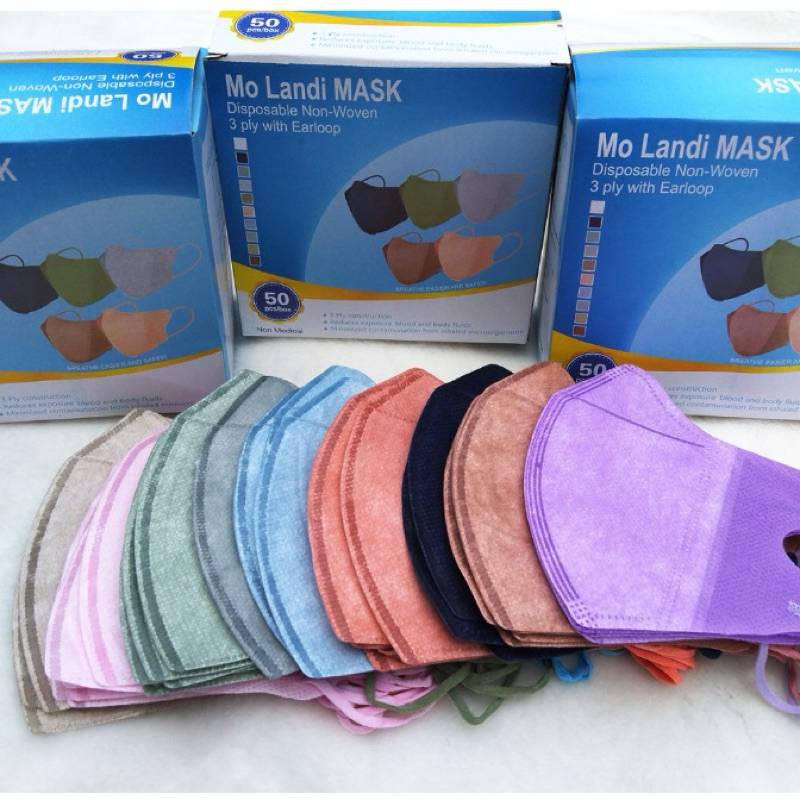 (PAP) Masker Duckbill warna warni / Masker Duckbill Mix Warna isi 50 Pcs / Duckbill Warna Soft 3ply 