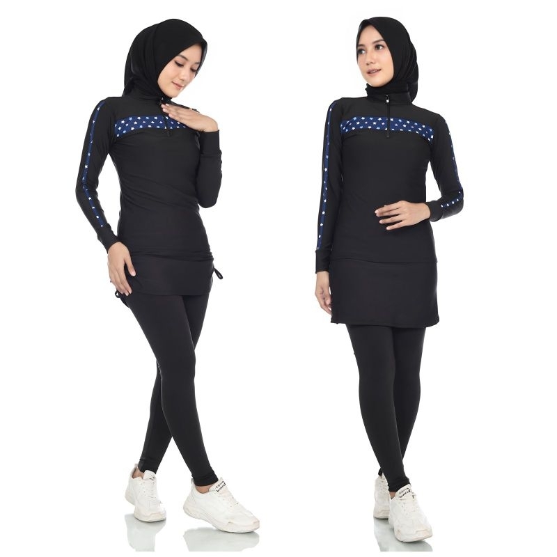 setelan olahraga leging rok serut kanan kiri cocok untuk yng olahraga hijab dan non hijab olahraga s