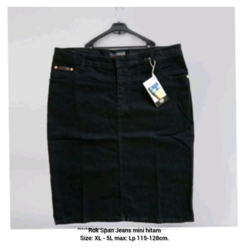 ROK SPAN JEANS BIG SIZE/ROK SPAN HITAM SELUTUT/ROK SPAN STRETCH/MELAR.