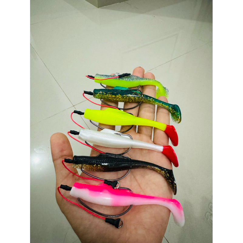 SOFT LURE 10CM 9GRAM PLUS HOOK 5/0 KEVLAR 150LBS || UMPAN CASTING GABUS TOMAN