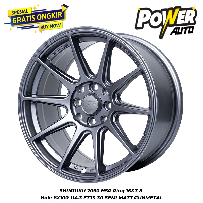 Velg mobil Belang r16 lebar 7/8 merk HSR wheel tipe shinjuku