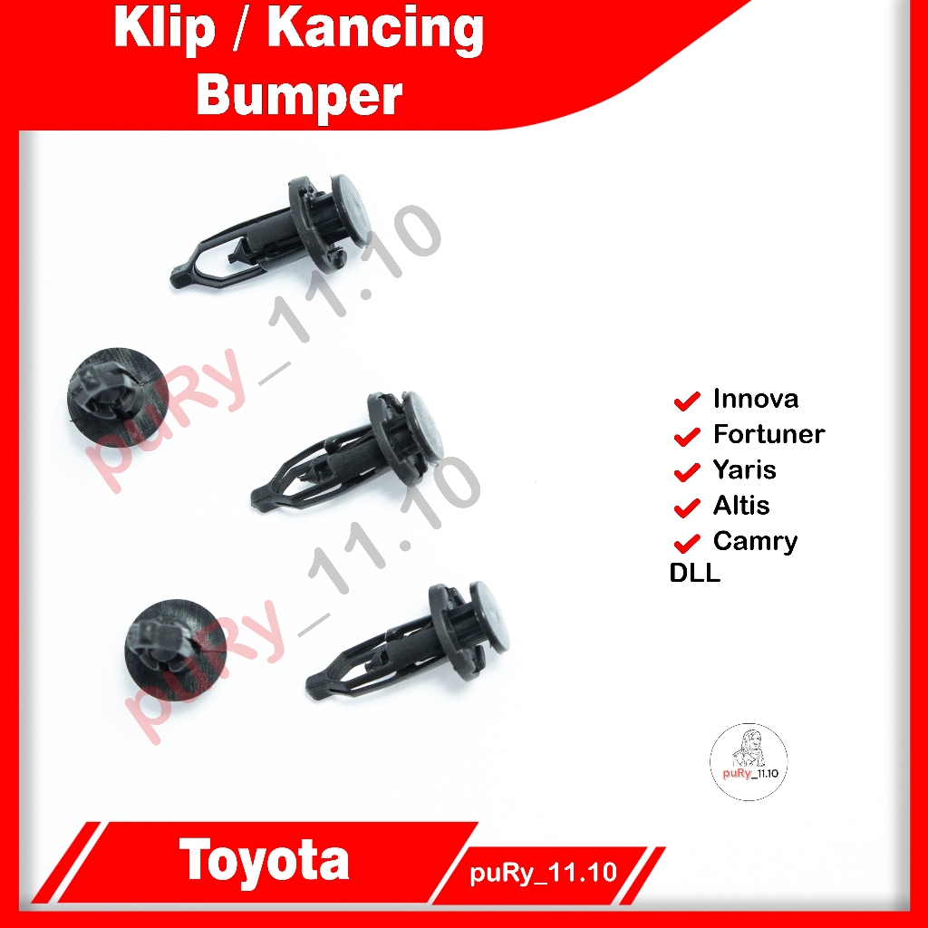 Klip Kancing Bumper Mobil Plastik Rivet toyota innova fortuner yaris altis camry wish
