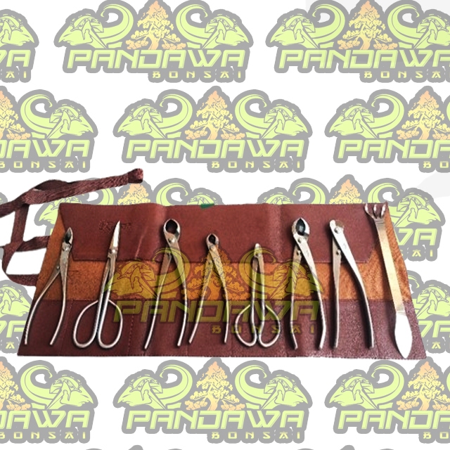 PANDAWA BONSAI-Alat Bonsai, Satu set alat bonsai Ryuga Stenlis, plus tas gulung
