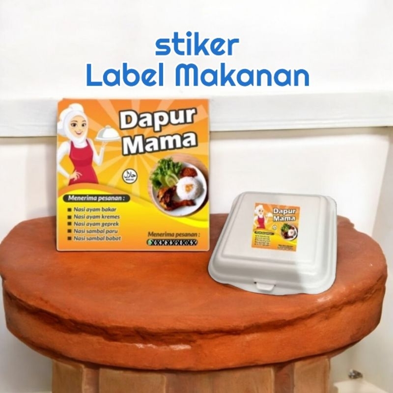 

CETAK STIKER LABEL MAKANAN MINUMAN LABEL LOGO MAKANAN Custom Blacu Print