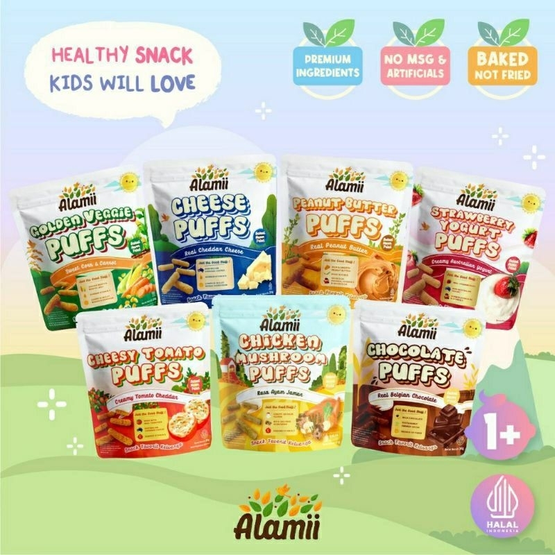 Alamii Puffs Snack Sehat Camilan Anak Sehat No MSG Snack Premium