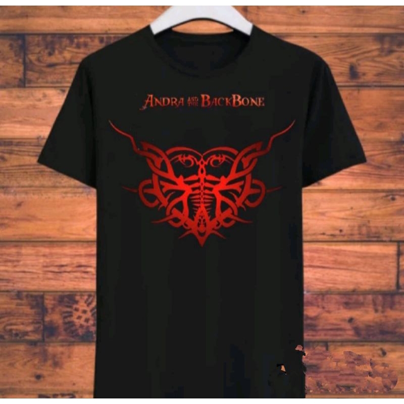 Kaos Andra and the backbone Baju T-shirt Distro Original cotton combed 24s Jetblack super soft